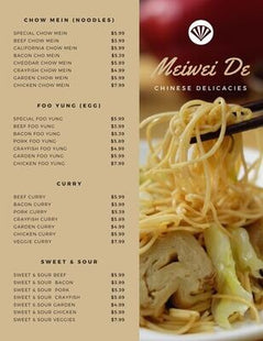 Menu Design Service