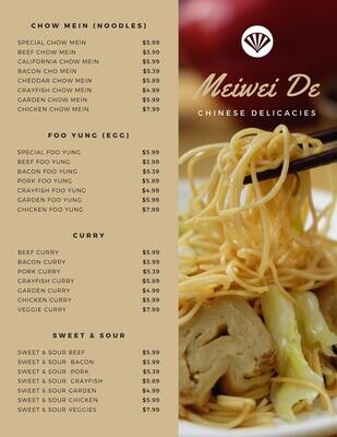 Menu Design Service