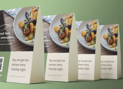 Table Tents & Inserts (Design Only | Print Only | Design + Print)