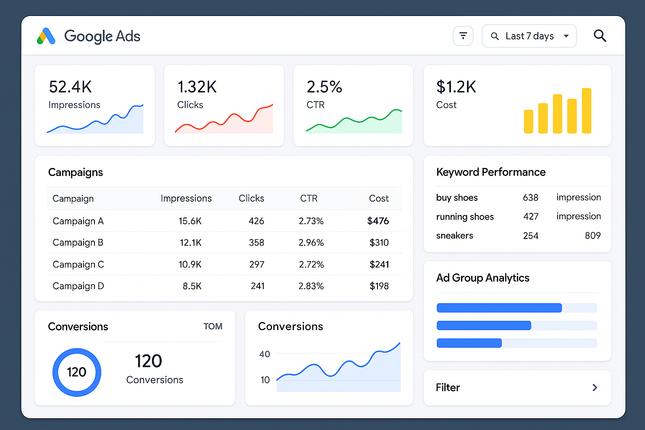 Create a dashboard view of Google Ads 