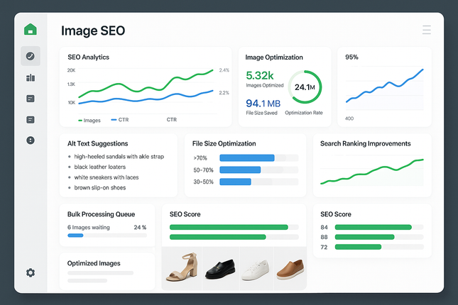 Create a dashboard view of Image SEO service software