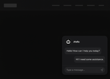 create an example of an AI-Powered Chatbots for Websites in black 