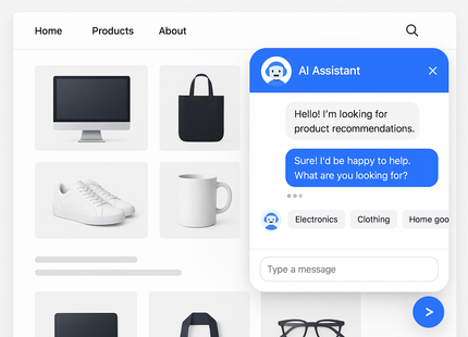 create an example of an AI-Powered Chatbots for Websites