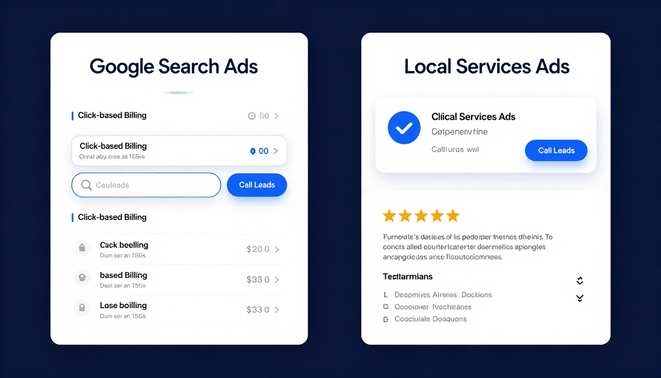 Google Ads versus Local Services Ads comparison — search advertising options for local businesses