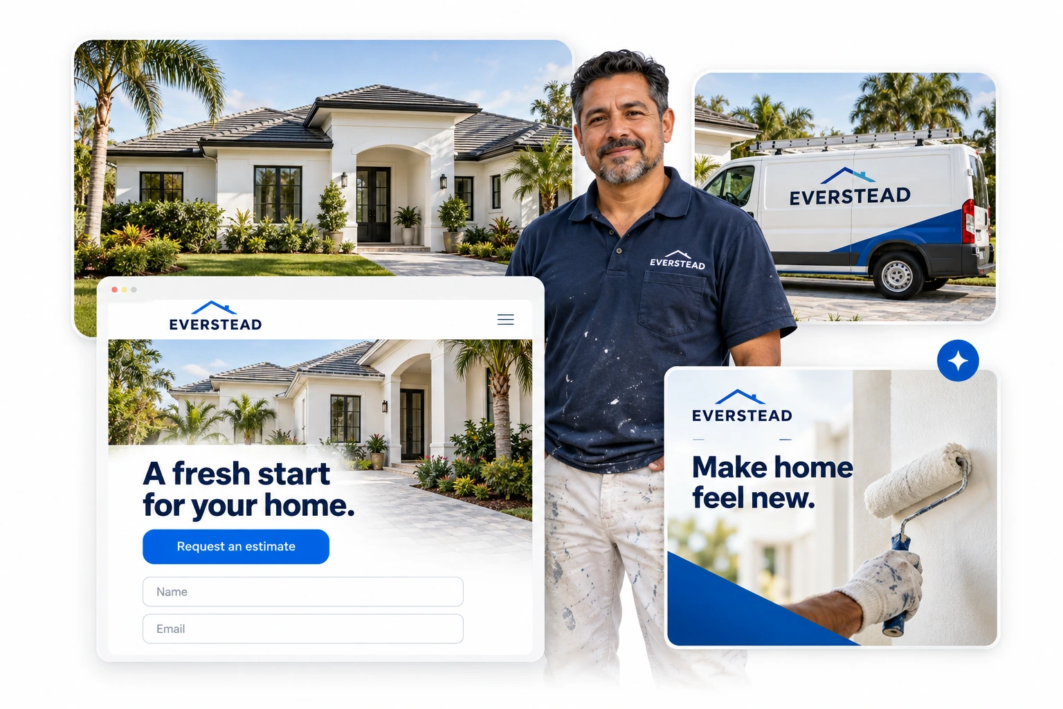 EVERSTEAD home-services website and brand concept