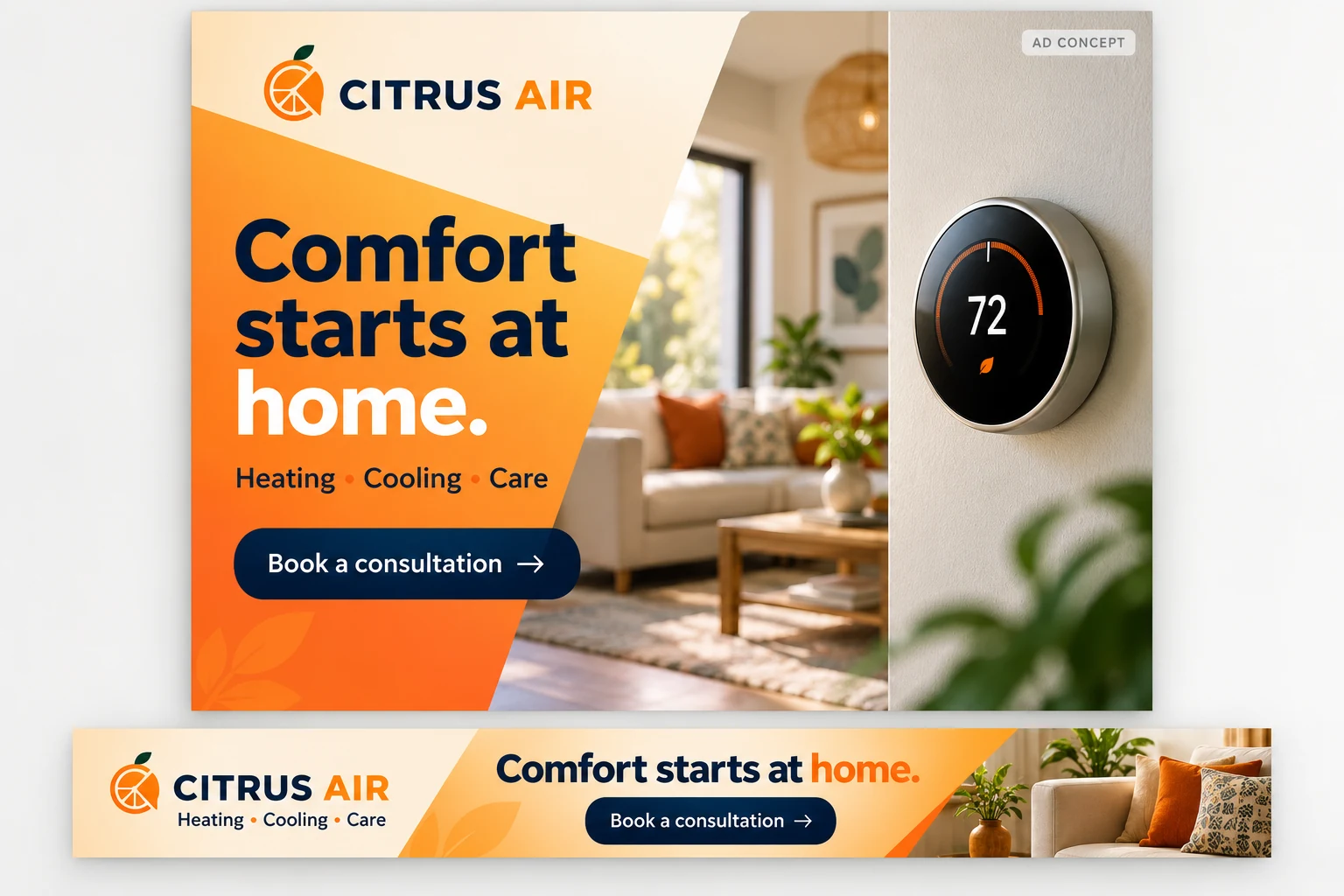 Citrus Air HVAC advertising creative with consultation call to action