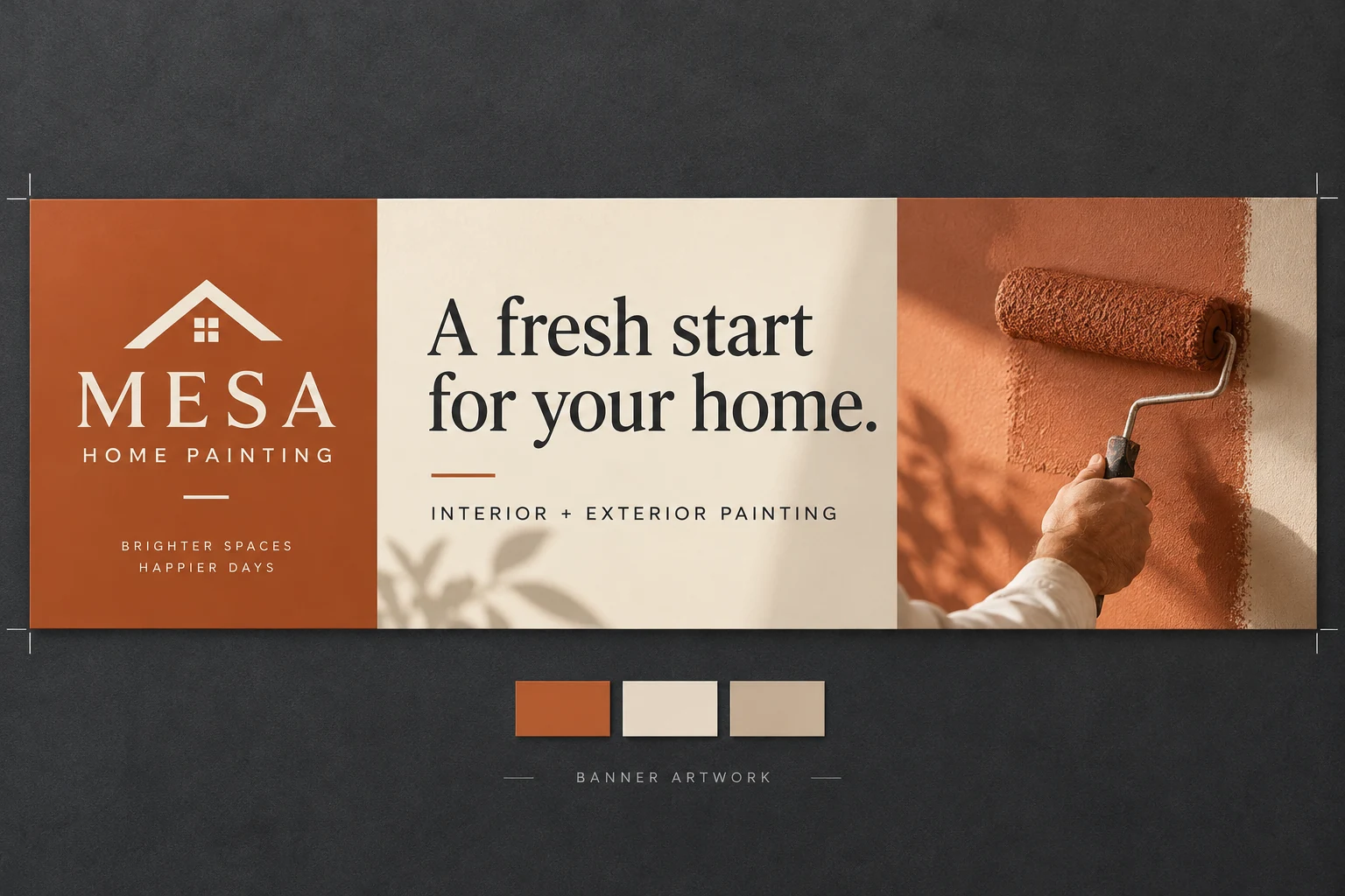 Mesa Home Painting horizontal banner artwork proof