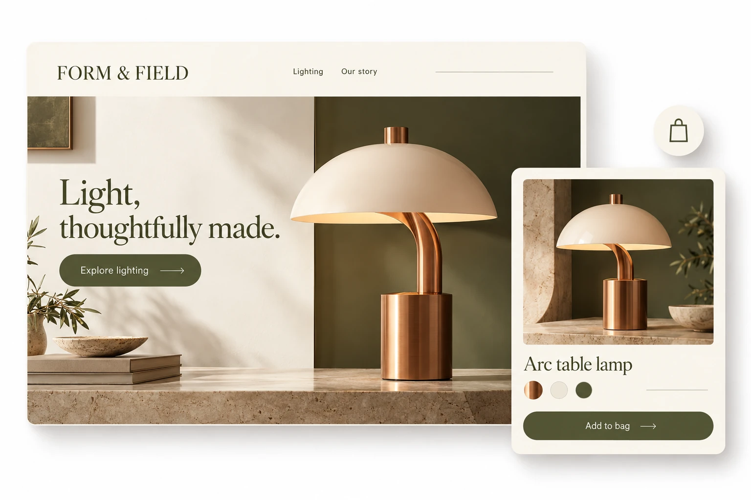 FORM & FIELD Ecommerce illustrative concept