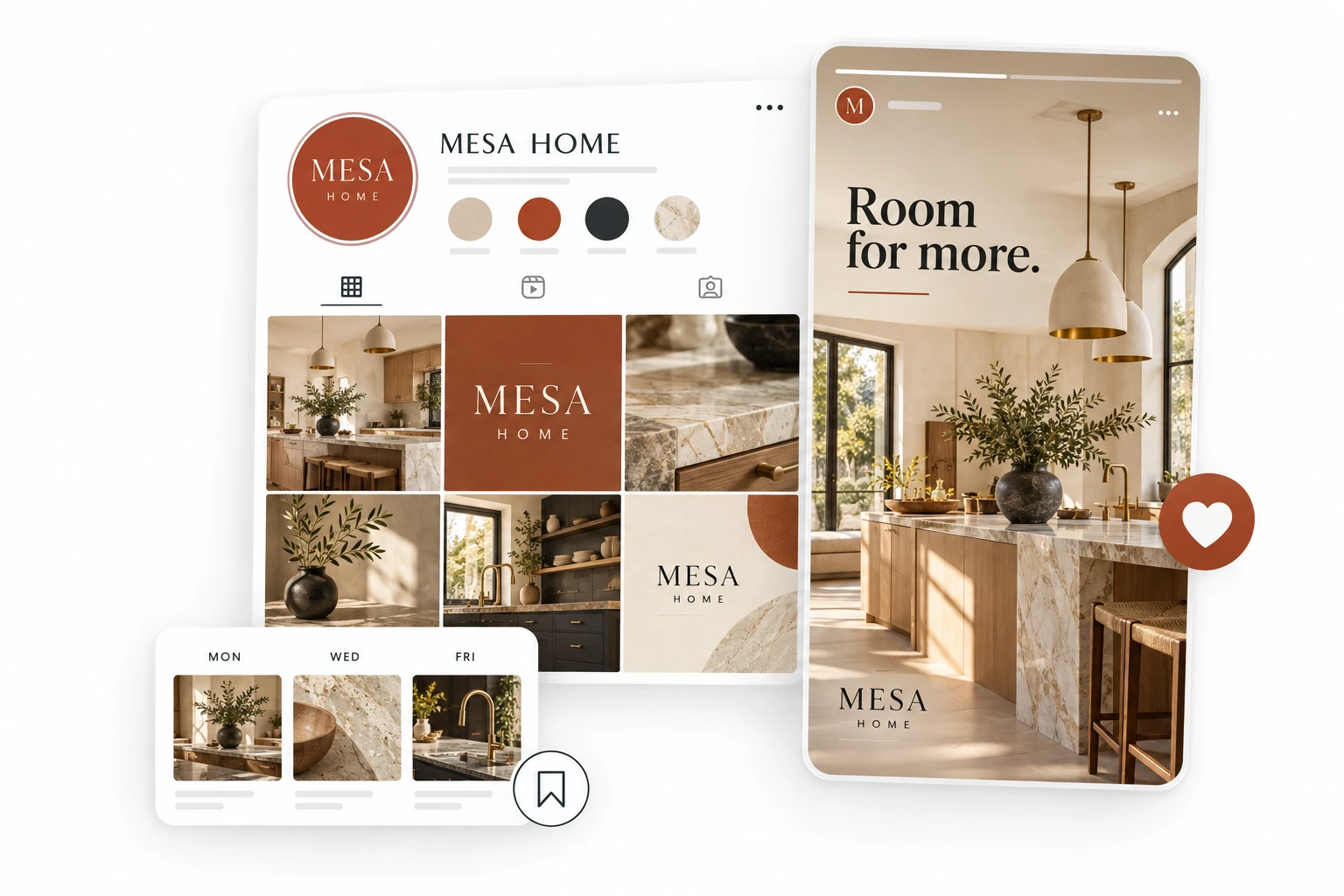 MESA HOME Social media illustrative concept